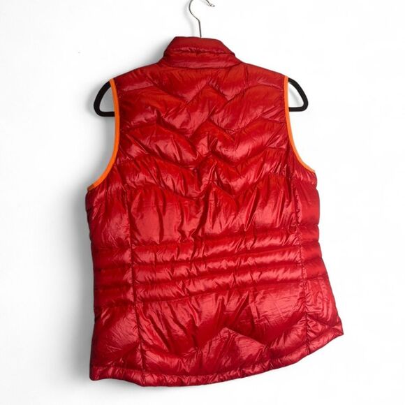 Lole Puffer Vest Duck Down Feather Red Orange L - Picture 5 of 5